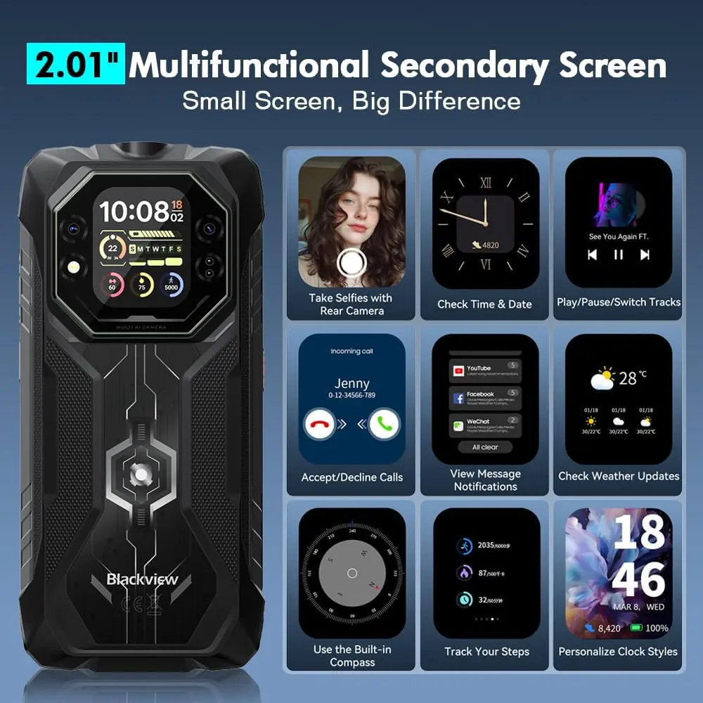 Blackview Rock 1 Android 16 | 24GB RAM, 256GB/2TB - 9