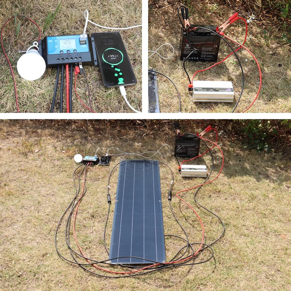 Panel słoneczny elastyczny 100W 12V z ładowarką - 6