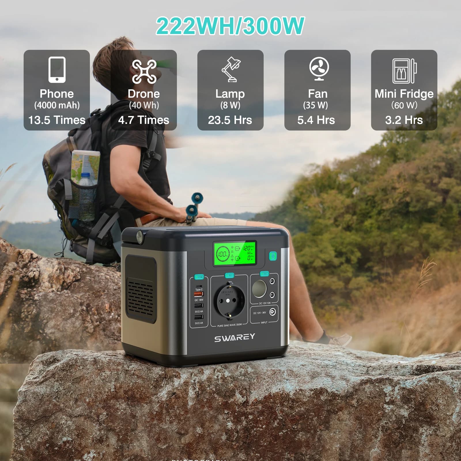 SWAREY S160 stacja zasilania 222Wh 300W - 3