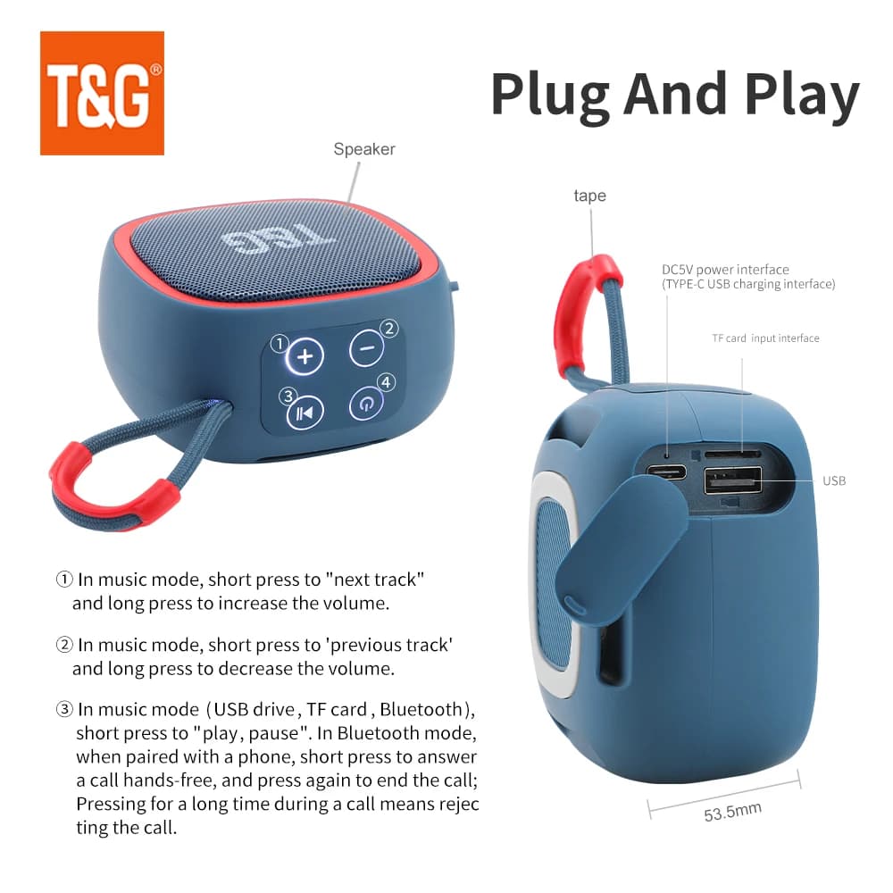 Głośnik Bluetooth mini przenośny BT 5.3