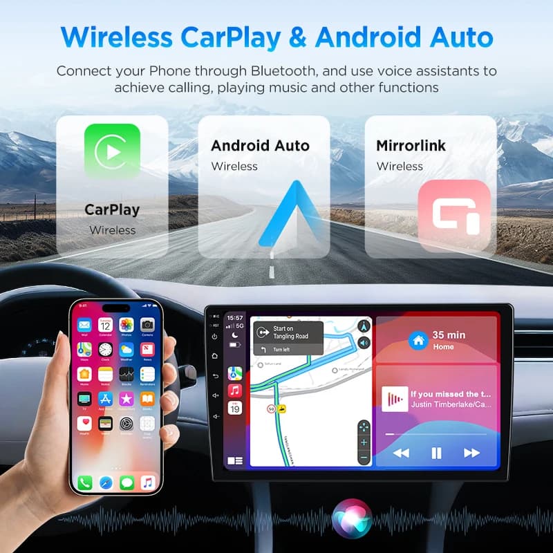 Radioodtwarzacz samochodowy Junsun 8-rdzeniowy, CarPlay - 5