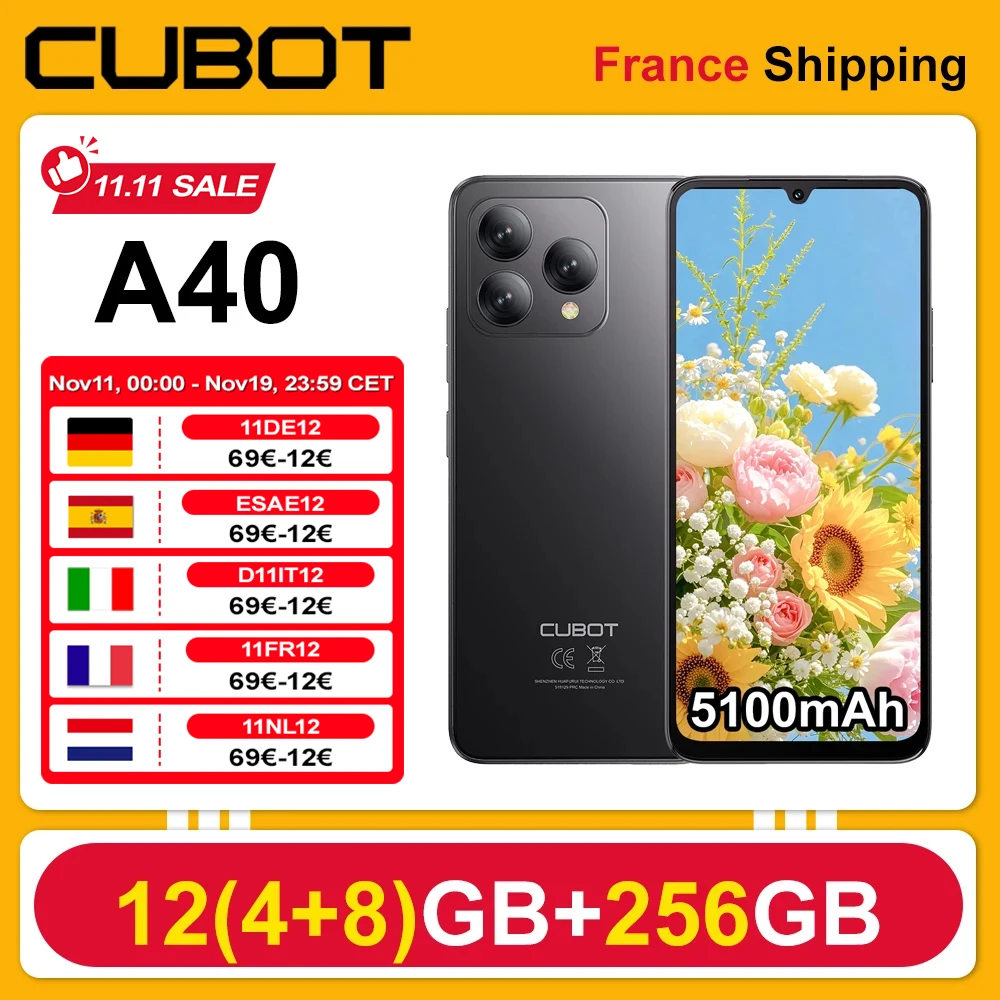 Cubot A40 smartfon Android 15 12GB 256GB