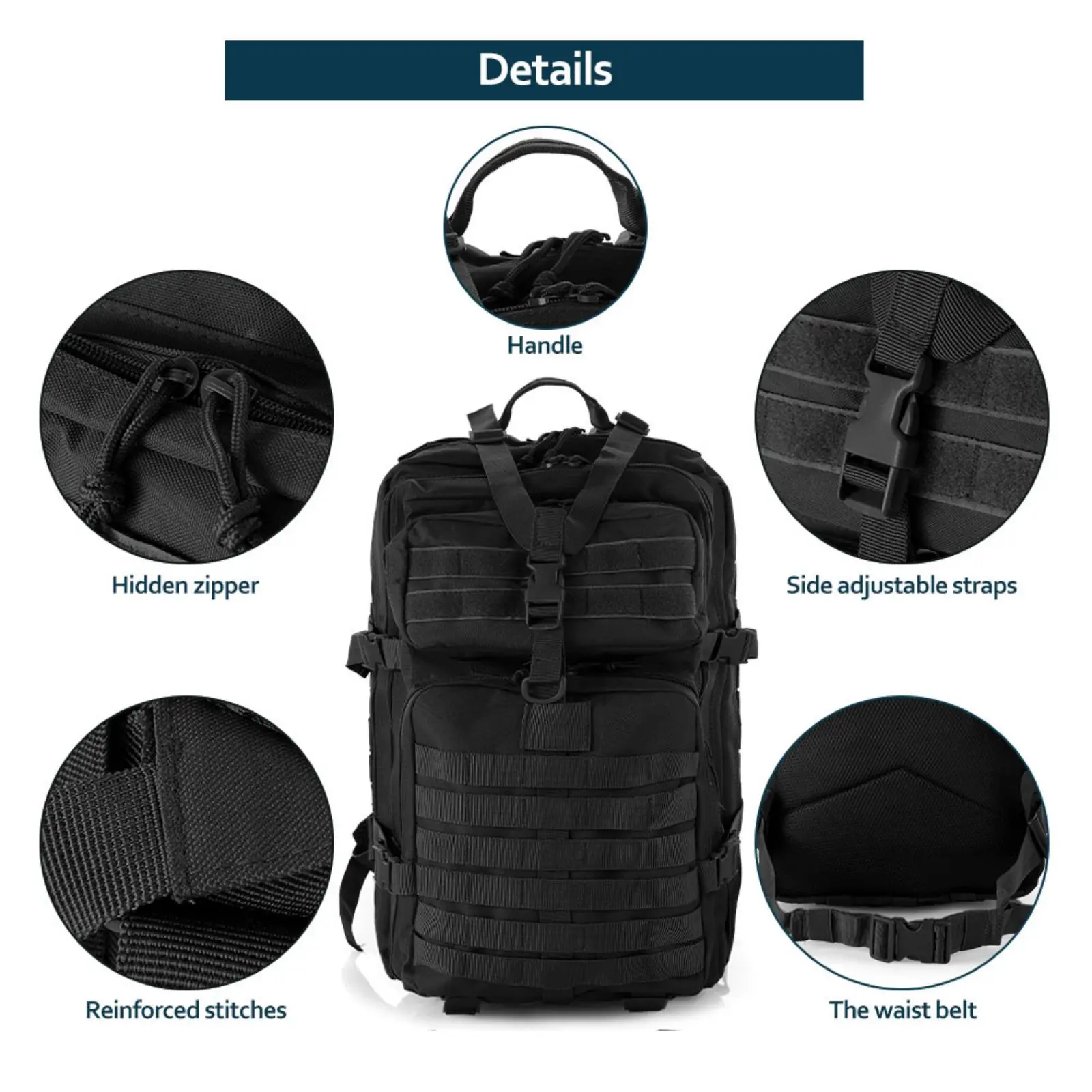 Wytrzymały plecak trekkingowy 25-50L - 6