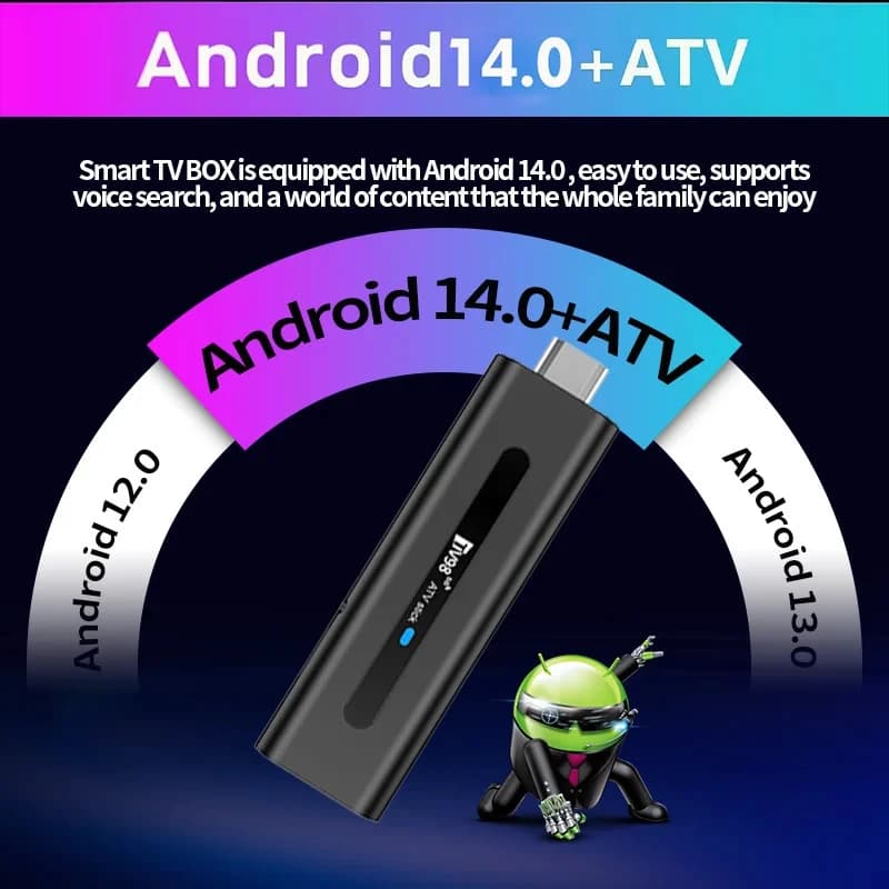 TV98 ATV Stick – streaming 4K 8K BT5.0 - 6