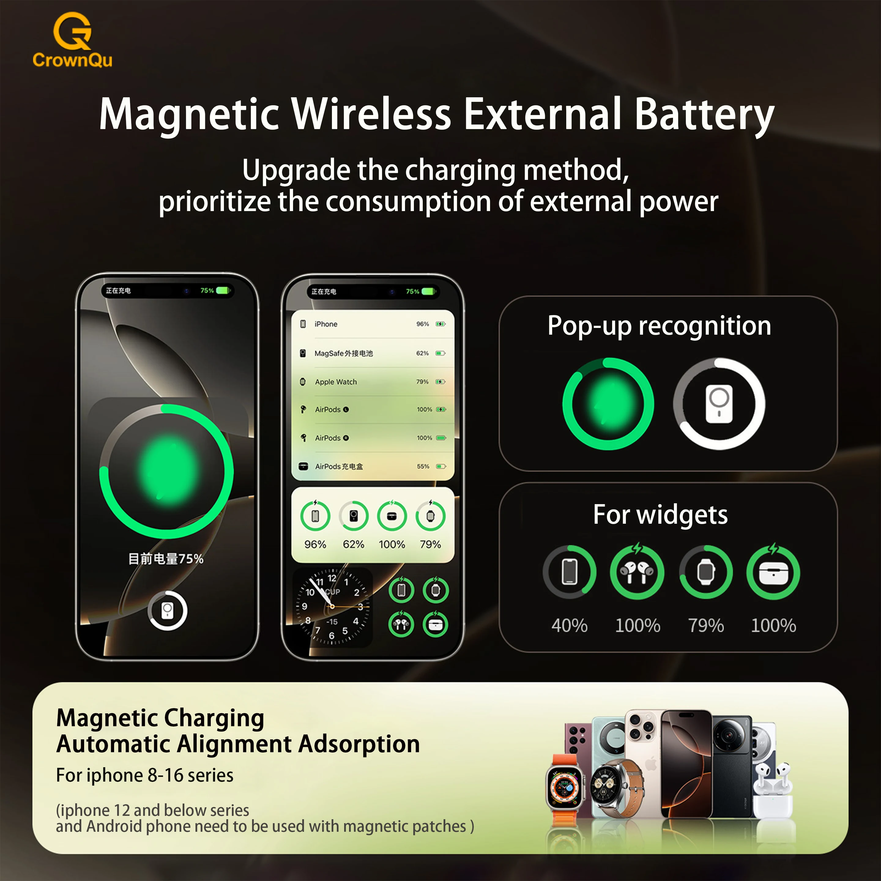 Magnetyczny powerbank QI do szybkiego ładowania - 6