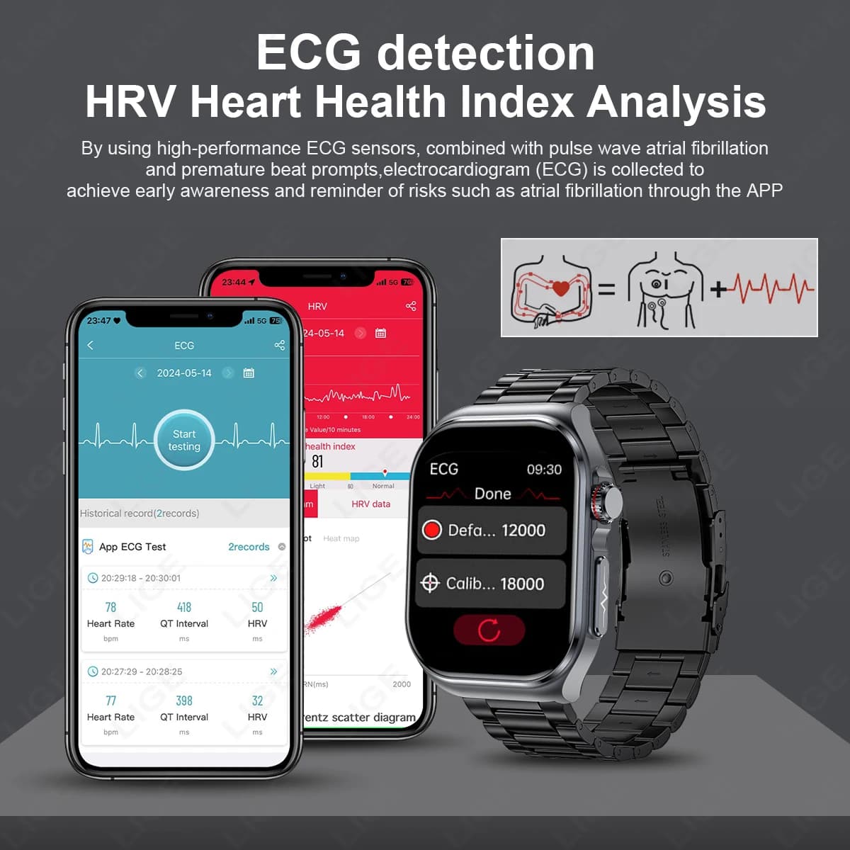 Smartwatch LIGE AMOLED ET585 z EKG - 3