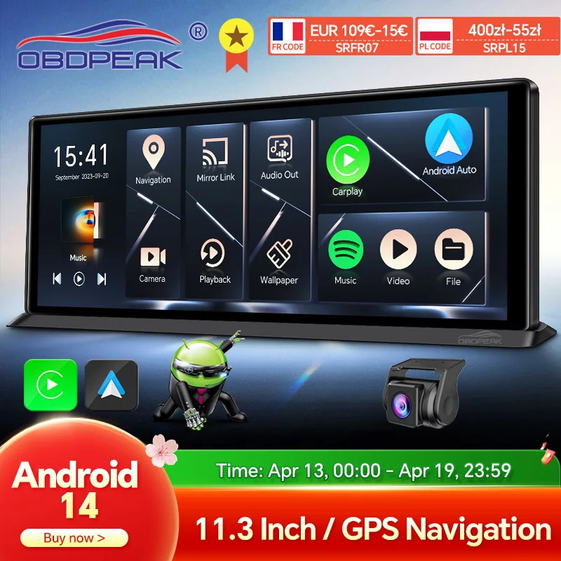 Ekran samochodowy K60 Pro 11,3" Android 14