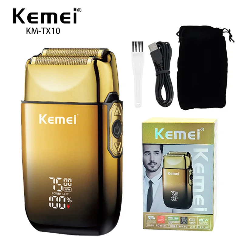 Maszynka do golenia Kemei TX10 z wyświetlaczem