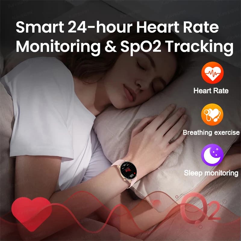 Smartwatch NFC z ekranem AMOLED i GPS dla kobiet - 5
