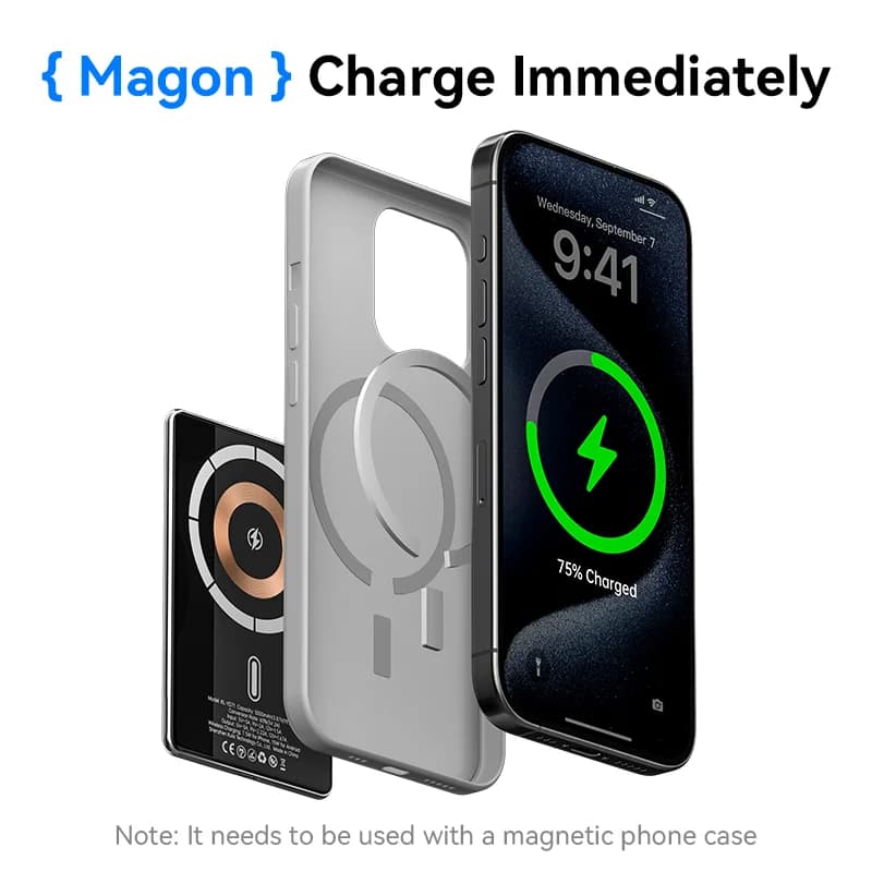 Magnetyczny power bank 5000mAh z ładowaniem 20W - 6