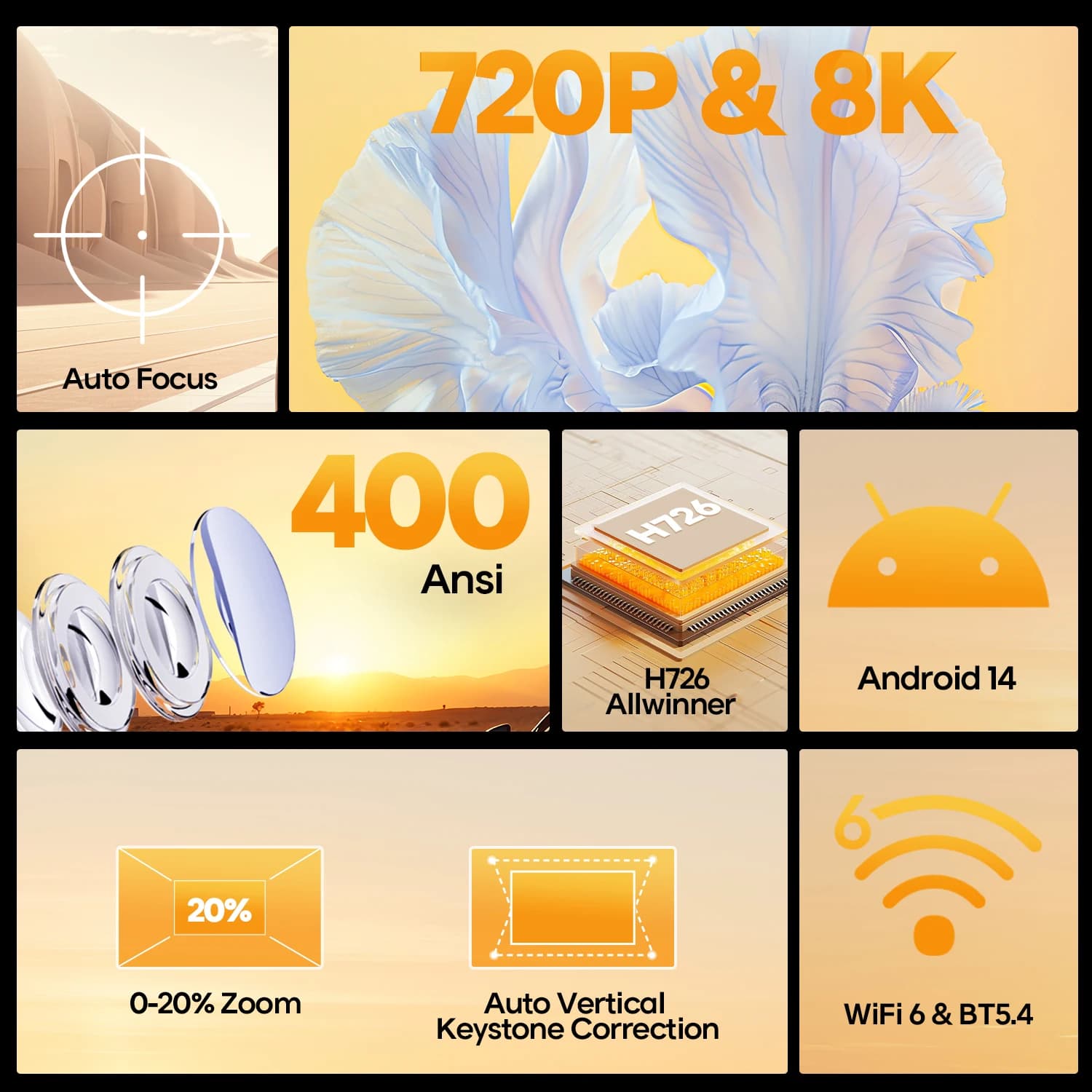 Projektor przenośny Magcubic Auto Focus 4K WiFi6 - 3