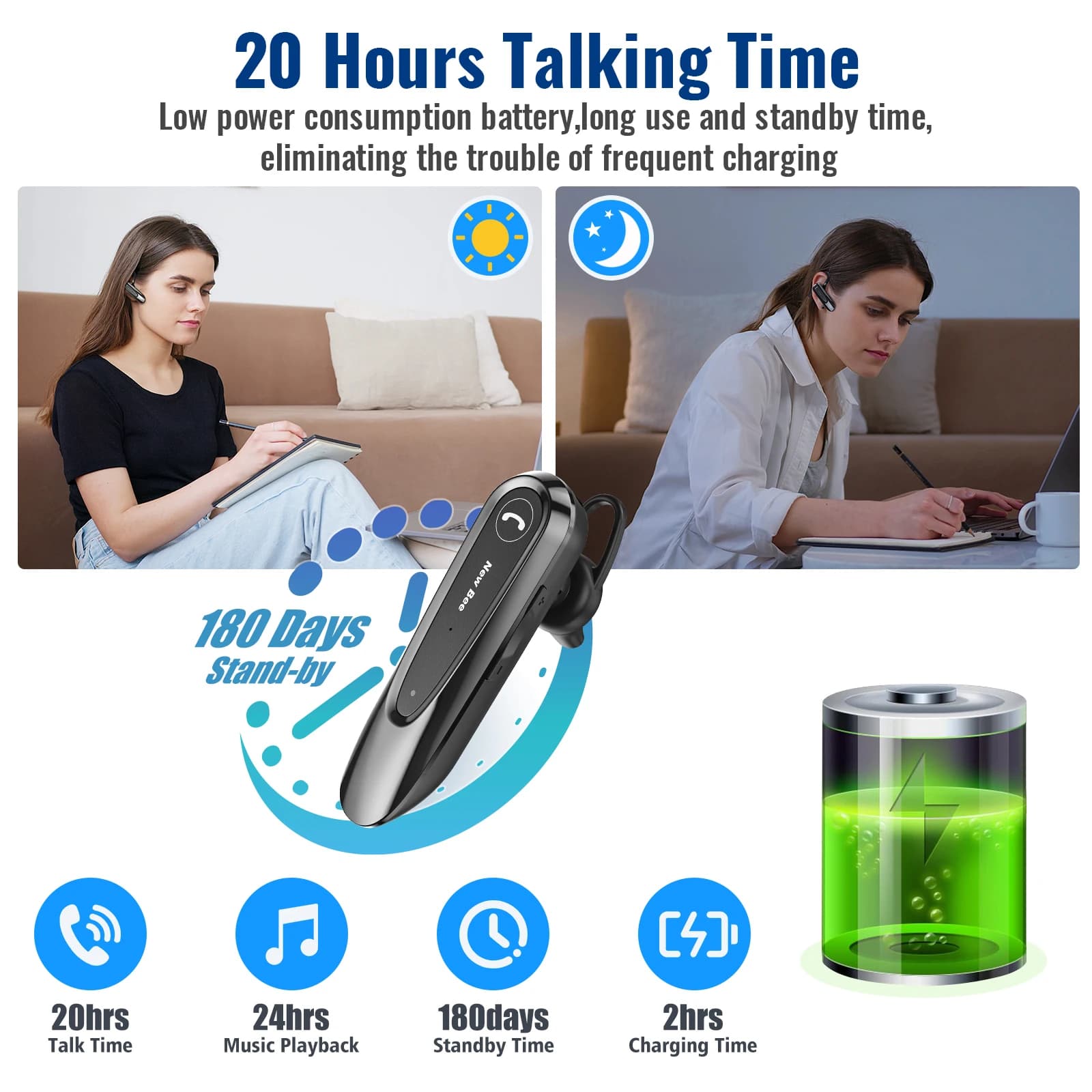 Bezprzewodowe słuchawki Bluetooth Bee B45 V5.0 - 4