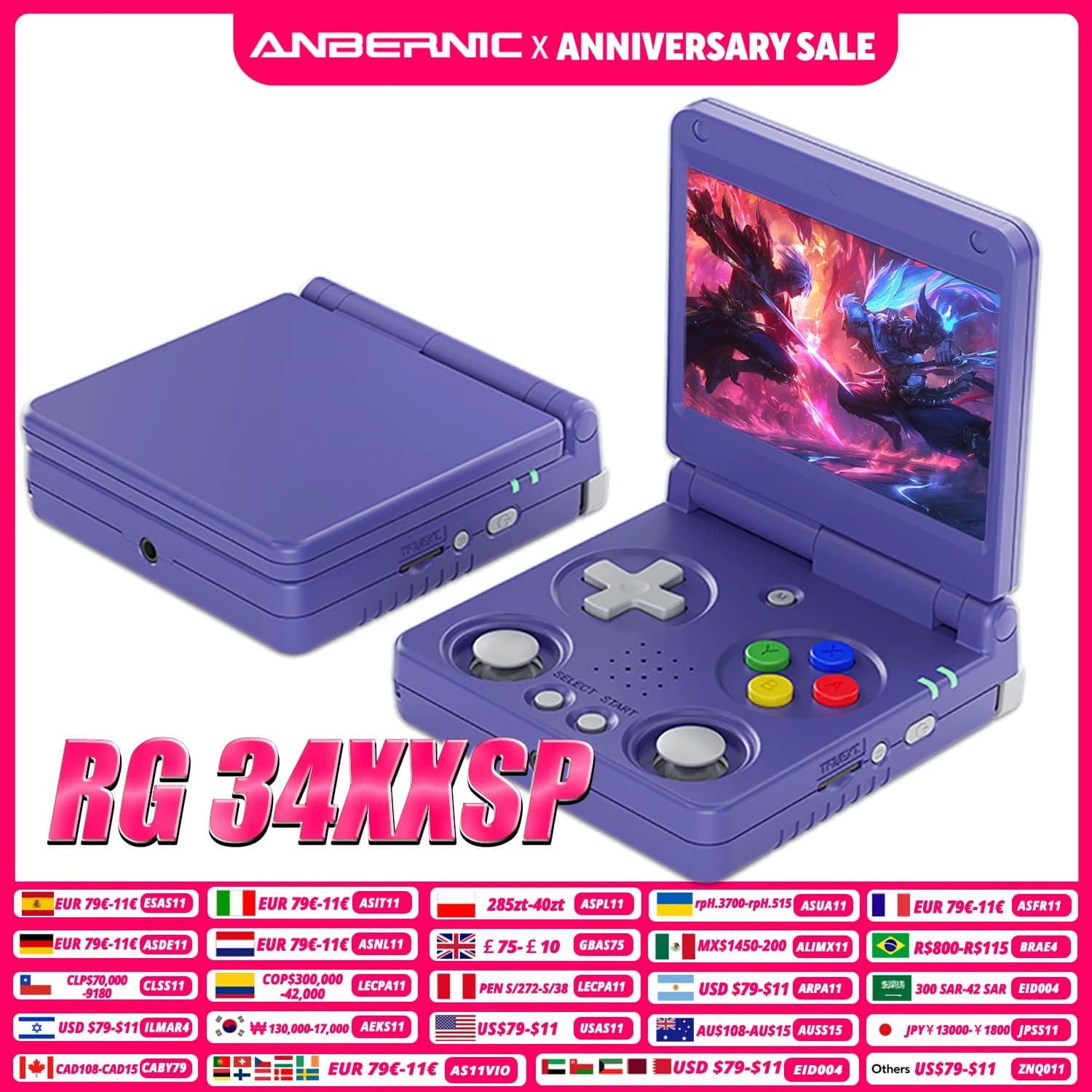 Konsola gier retro Anbernic RG34XXSP 3.4"