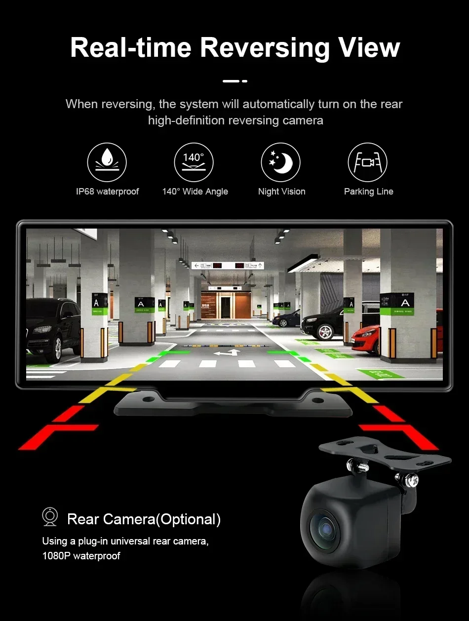 Kamera samochodowa Srnubi 10.26" DVR 4K - 7