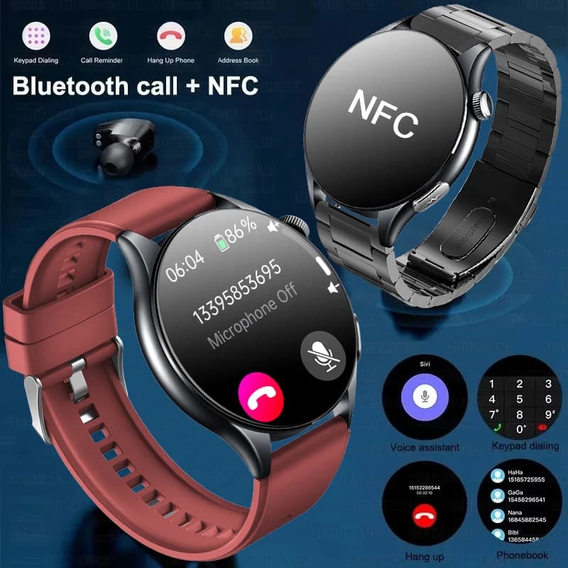 Nowy smartwatch 2026 z NFC, EKG+PPG, pomiarem tlenu we krwi, kwasu moczowego, ciśnienia krwi, szafirowym szkłem, smartwatch męski dla Androida i iOS. - 4
