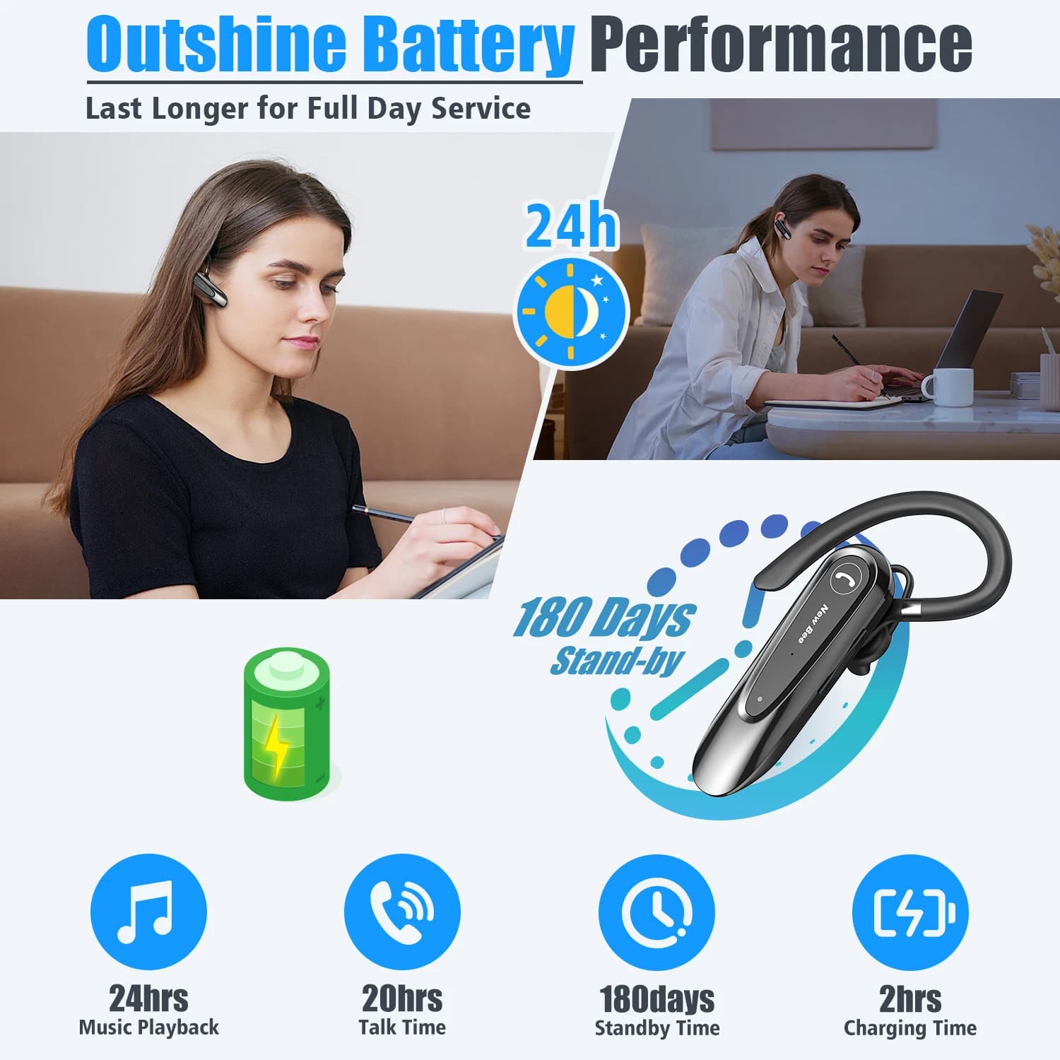 Słuchawki Bluetooth Bee B45 z redukcją szumów - 4