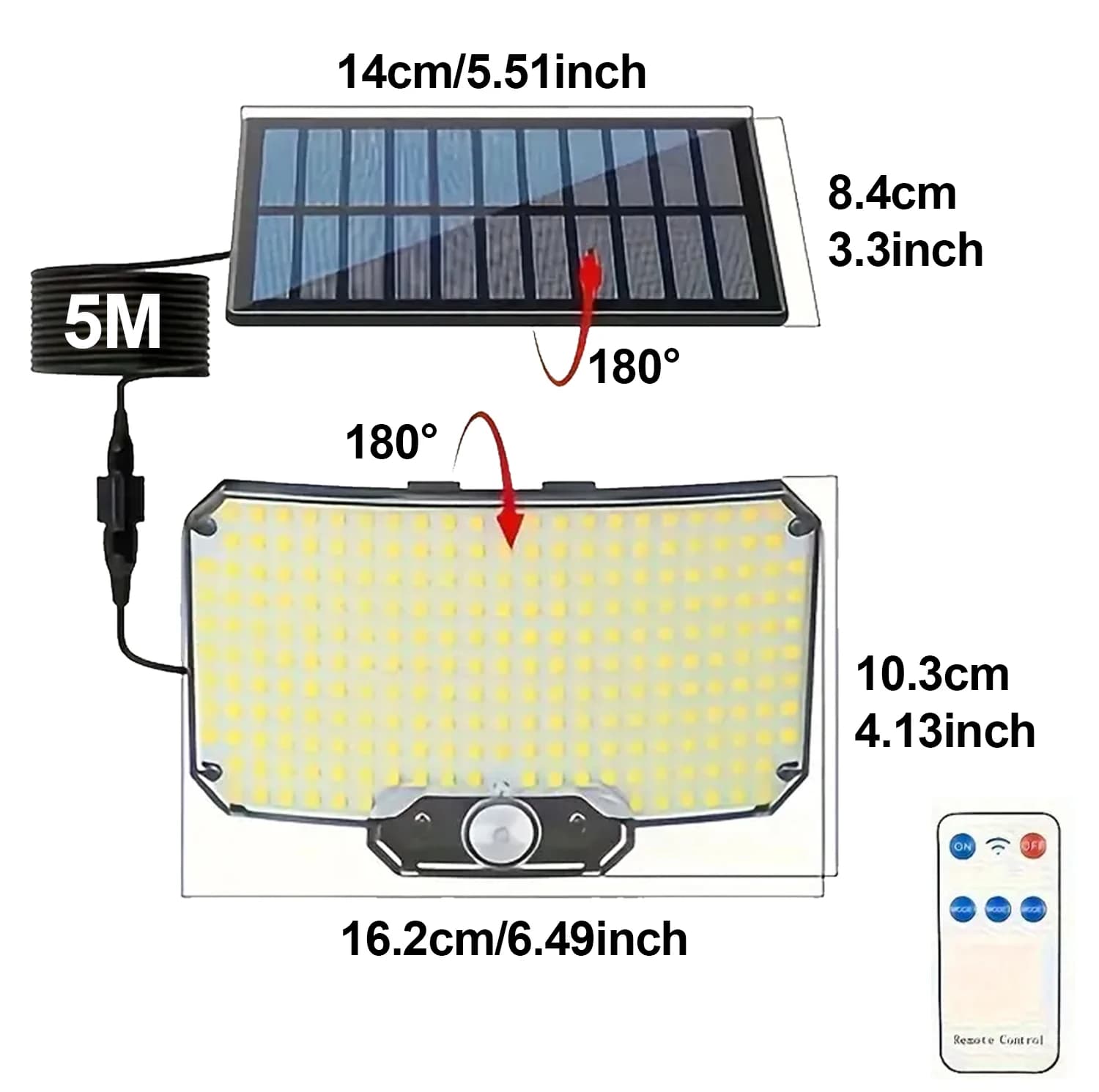 Lampy solarne ścienne LED 234 IP65 czujnik ruchu - 5