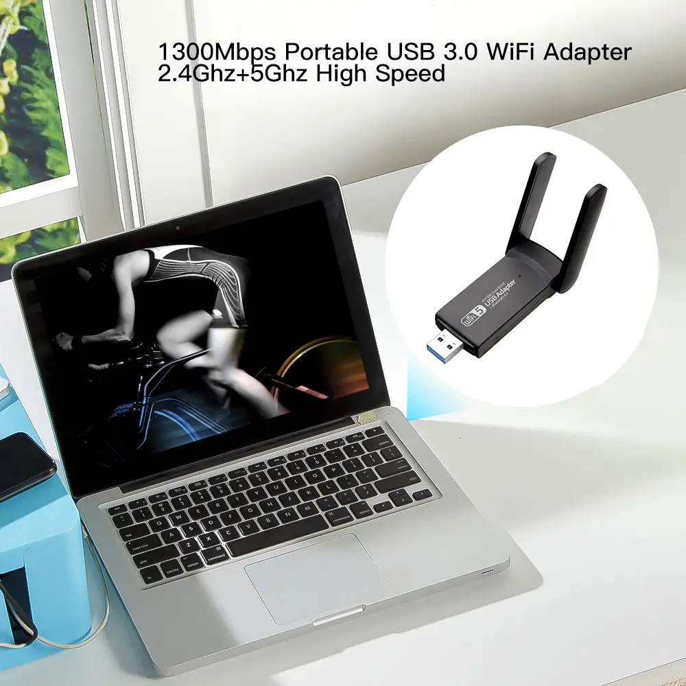 Adapter WiFi USB 3.0 1300Mbps z Bluetooth - 7