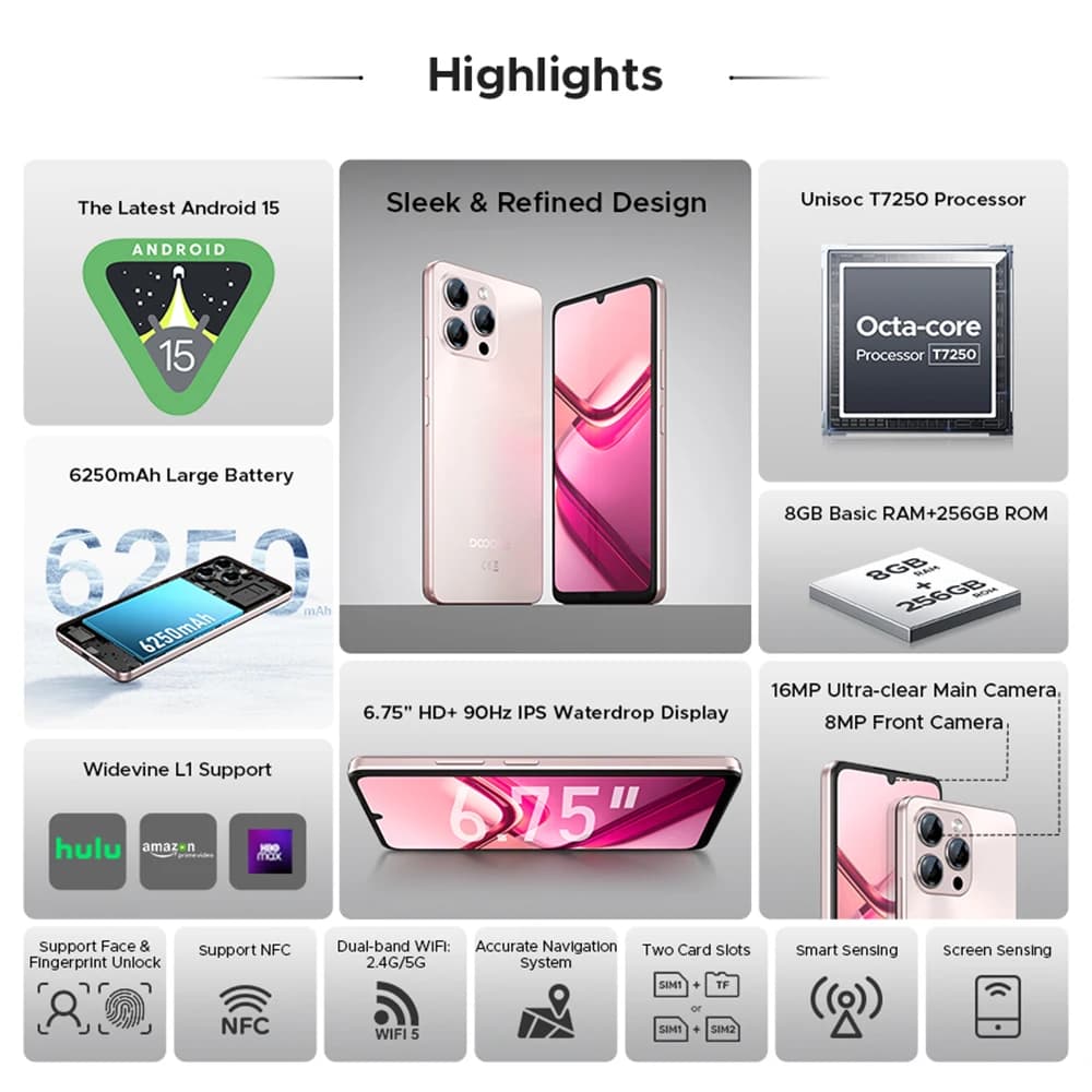 Smartfon DOOGEE Note 58 Pro 6,75" 256GB - 3