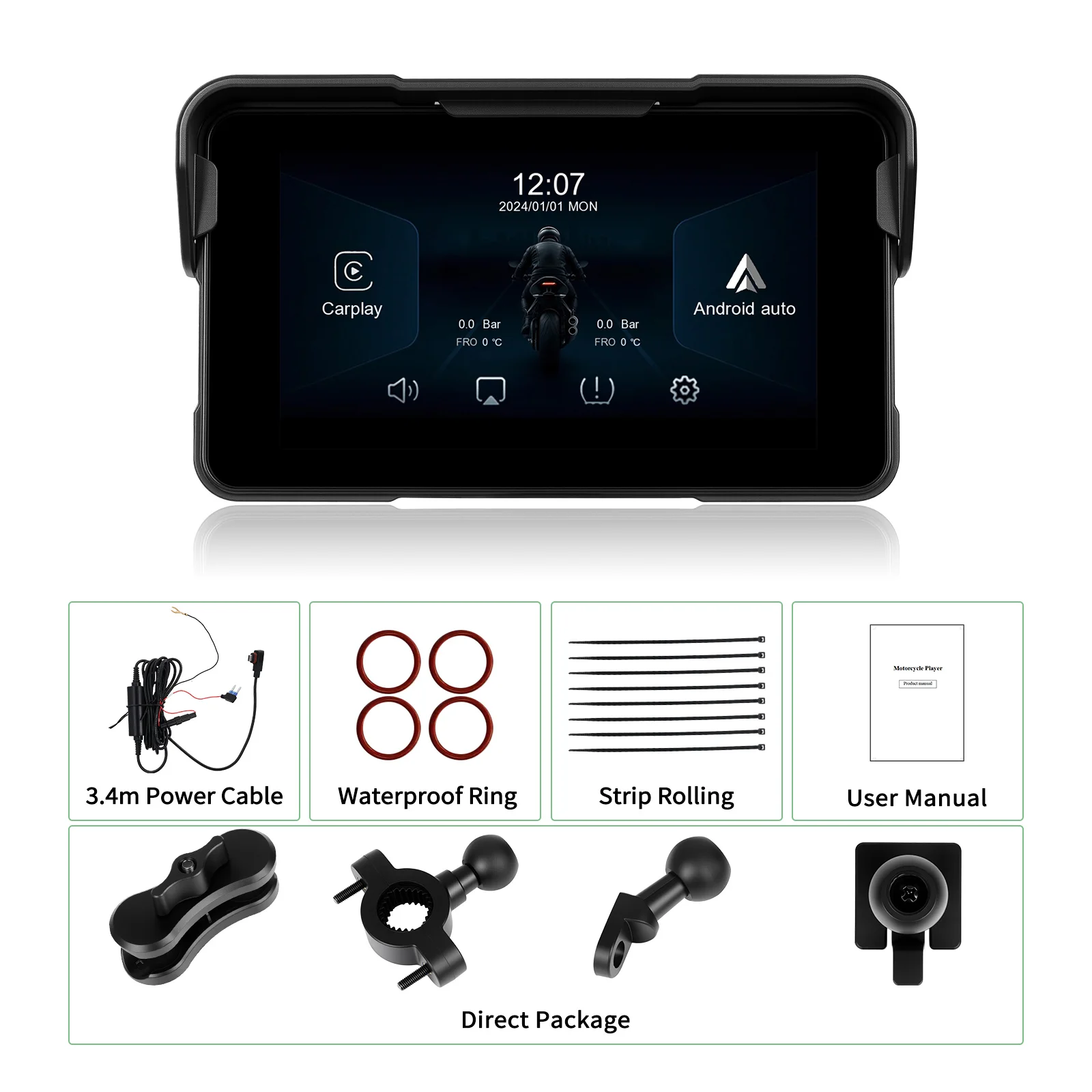 Monitor samochodowy 5" CarPlay Android Auto - 7