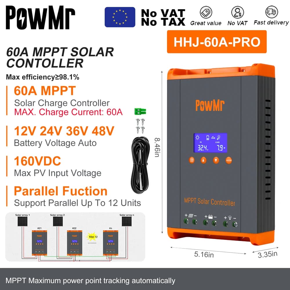 Kontroler MPPT ładowania słonecznego 100A LCD - 5