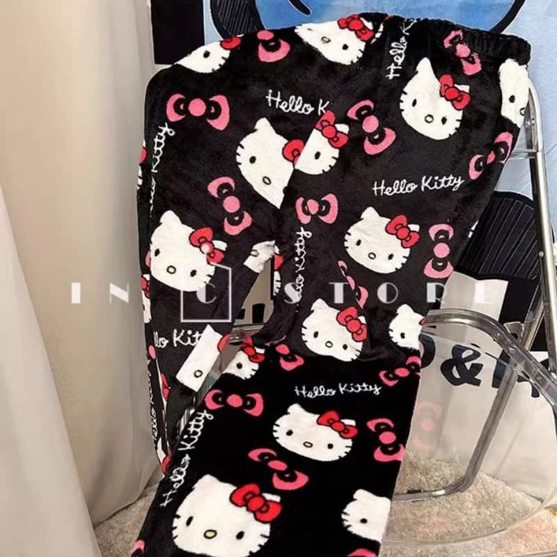 Spodnie do spania Y2K Hello Kitty Sanrio Anime Damskie spodnie do spania Cartoon Fashion Odzież domowa Spodnie do spania Wygodne ubrania domowe - 7
