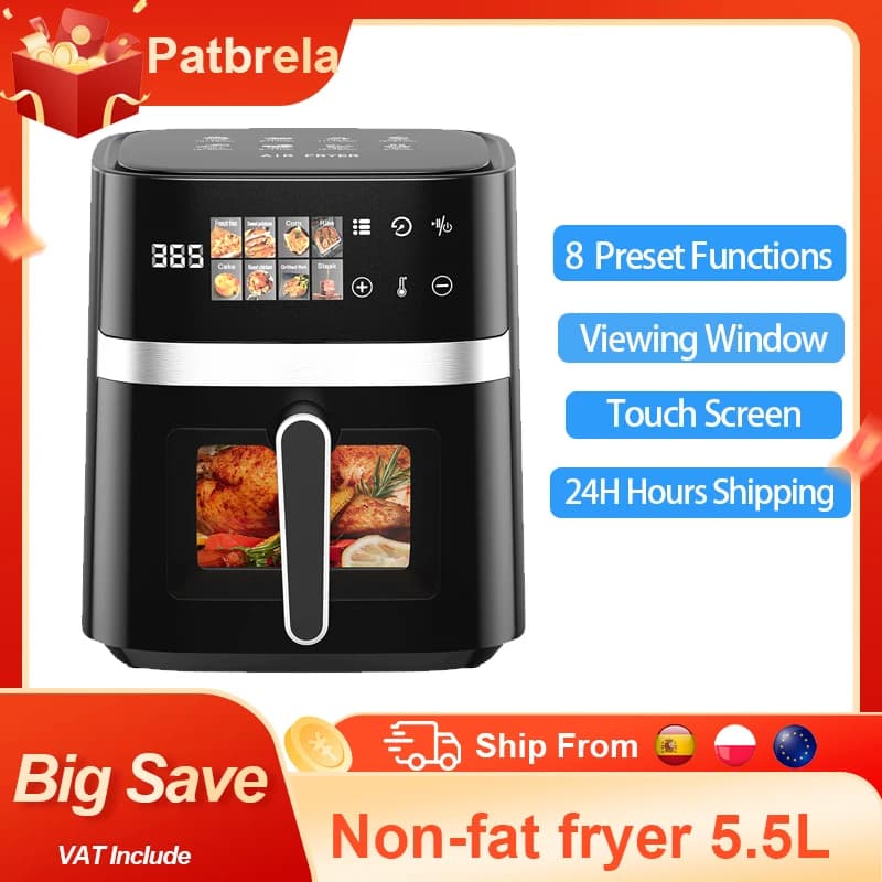 Frytkownica beztłuszczowa Patbrela 5,5L 8w1 - 2