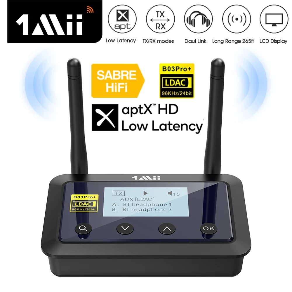 Adapter Bluetooth 5.0 1Mii B03Pro+ aptX LL
