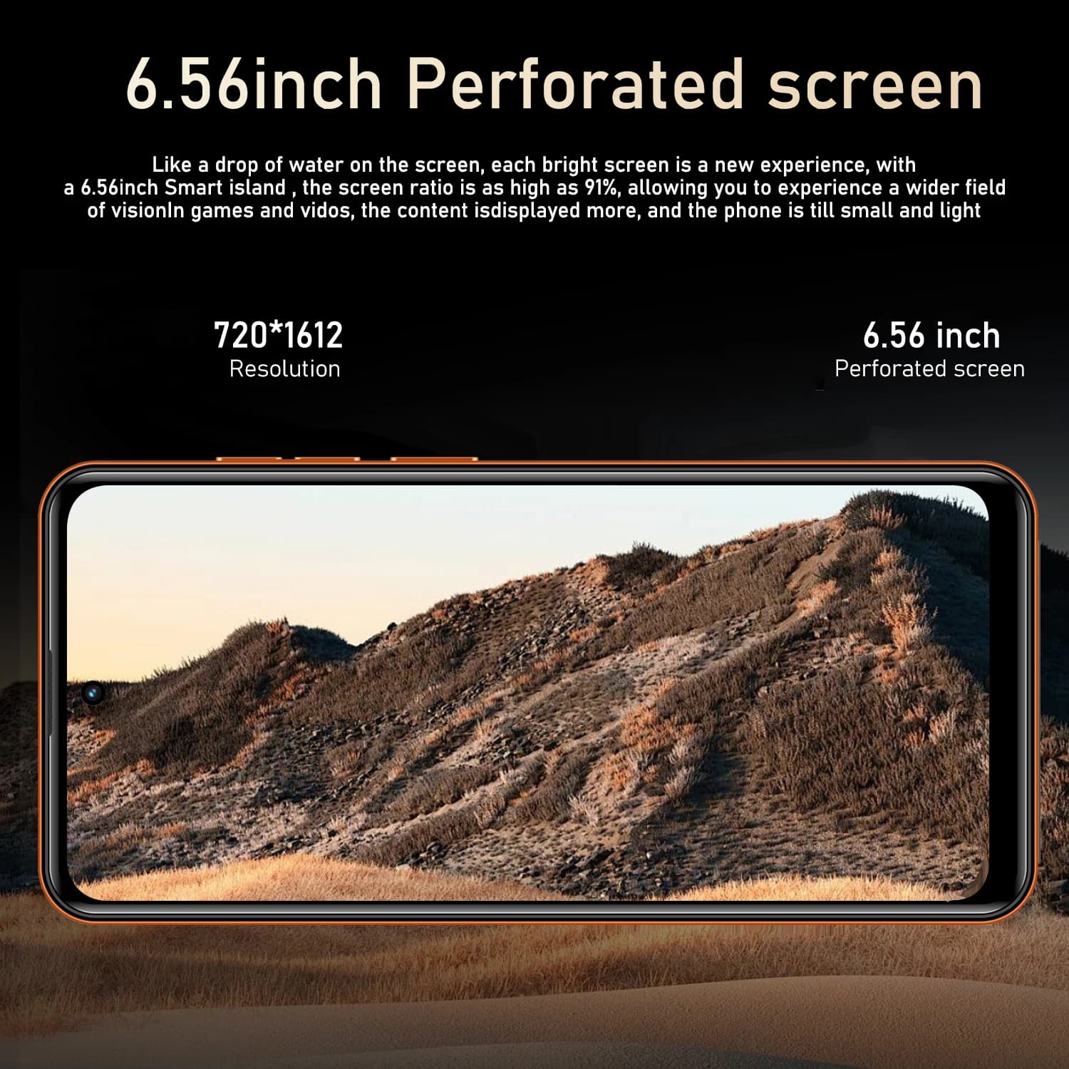 Smartfon Android, 6,56 cala, 8+256 GB ROM, sieć 4G, telefony komórkowe, Dual SIM, aparat 13+16 MP, telefony komórkowe - 5