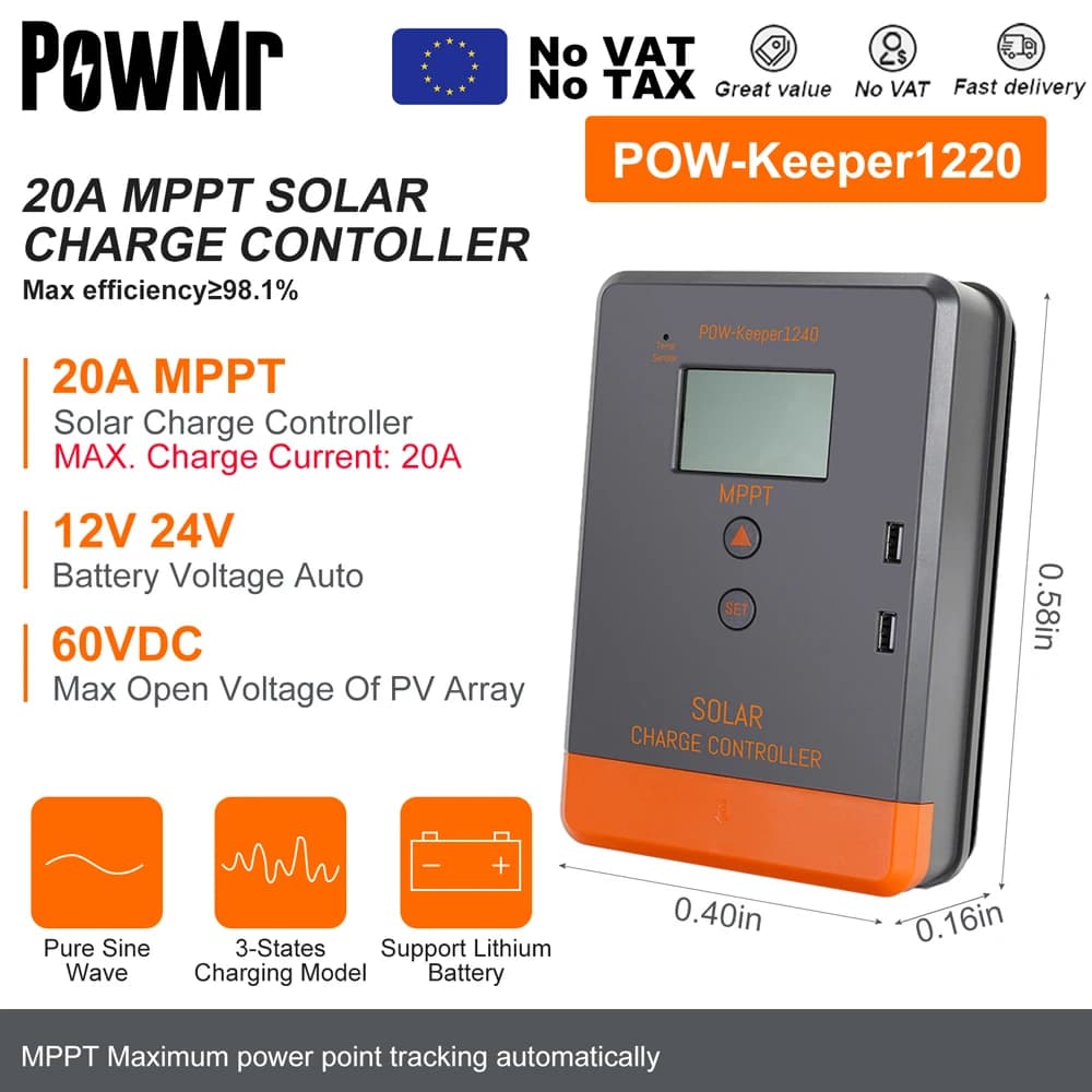 Kontroler MPPT ładowania słonecznego 100A LCD - 3