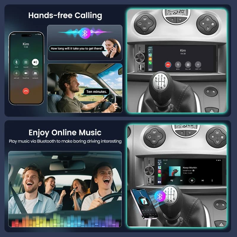 Autoradio Junsun 1 Din 6.86" CarPlay Android Auto - 4