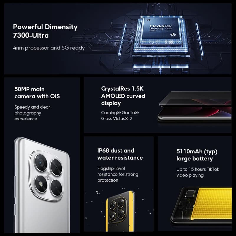 Smartfon POCO X7 5G, Dimensity 7300, AMOLED - 3