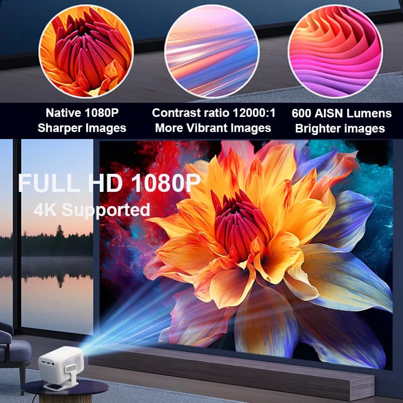 Mini projektor 4K HUAWEISHI 1080P LED - 6