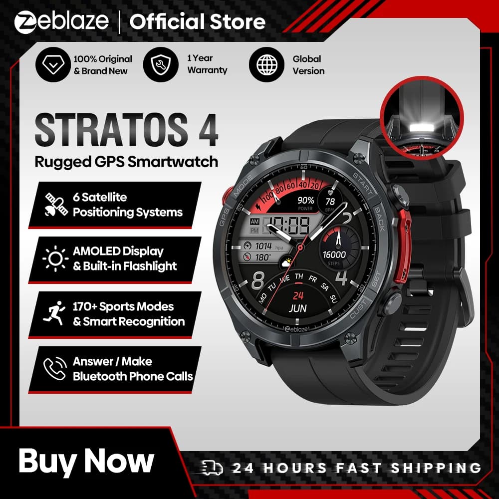 Zeblaze Stratos 4 smartwatch GPS AMOLED