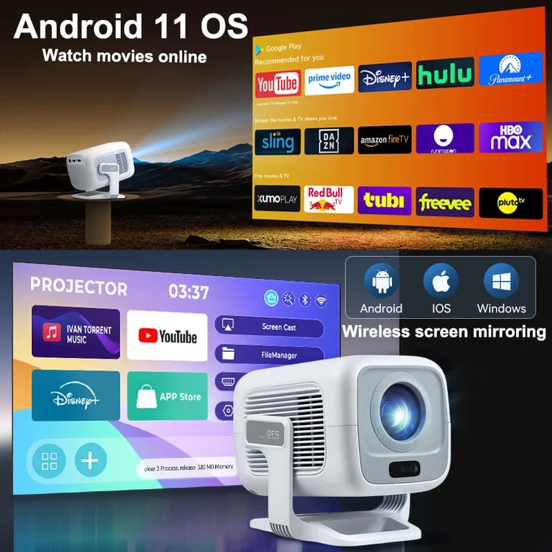 Mini projektor 4K HUAWEISHI 1080P LED - 4