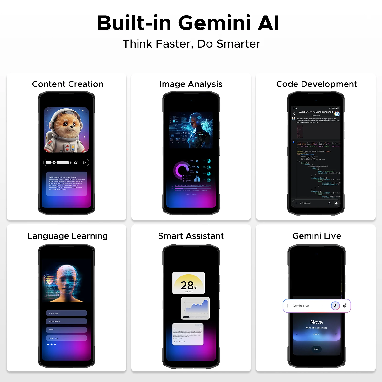 DOOGEE Blade20 Max - Wzmocniony telefon, ekran 6.6" 120Hz, 36GB RAM (12+24), 1TB pamięci, Gemini AI, bateria 11800mAh, Android 15, Helio G100 - 5
