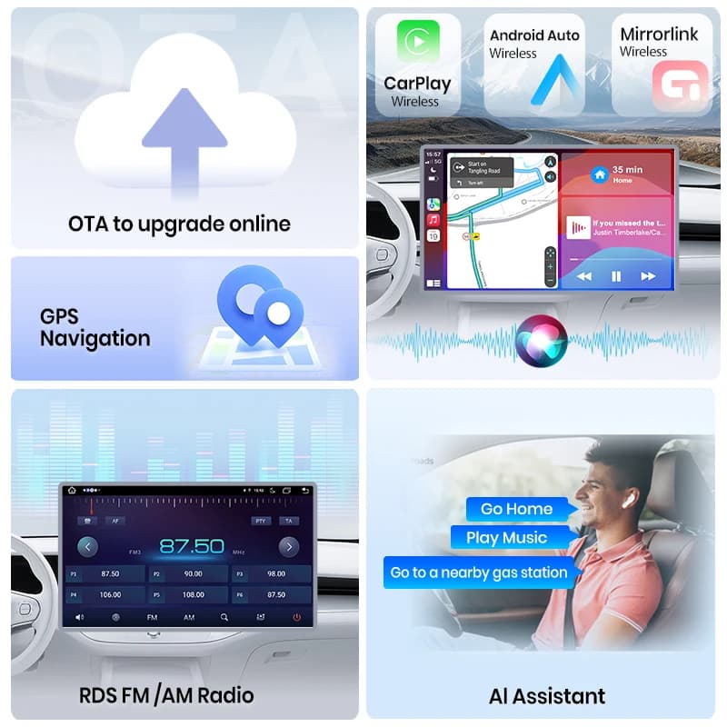 Uniwersalne radio samochodowe Junsun 7-10'' CarPlay GPS - 3