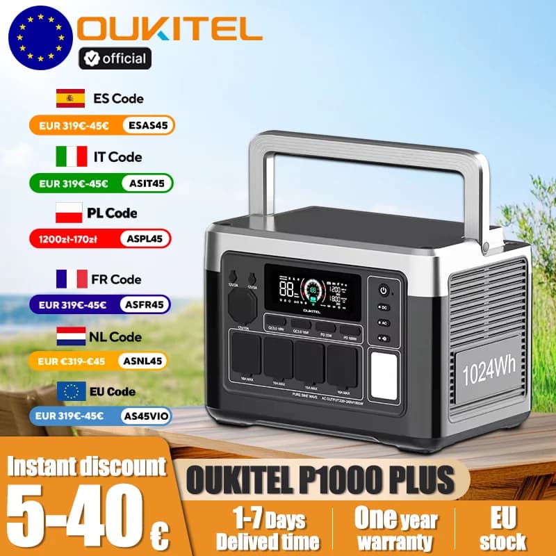 OUKITEL P1000E Plus - Stacja zasilania 1024Wh