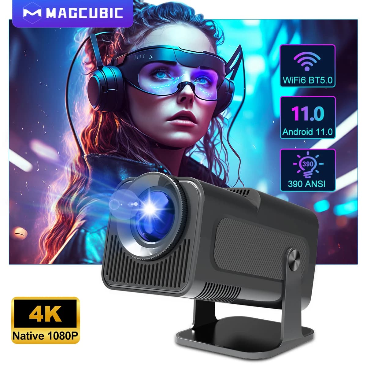 Projektor Magcubic 4K Native 1080P Android 11