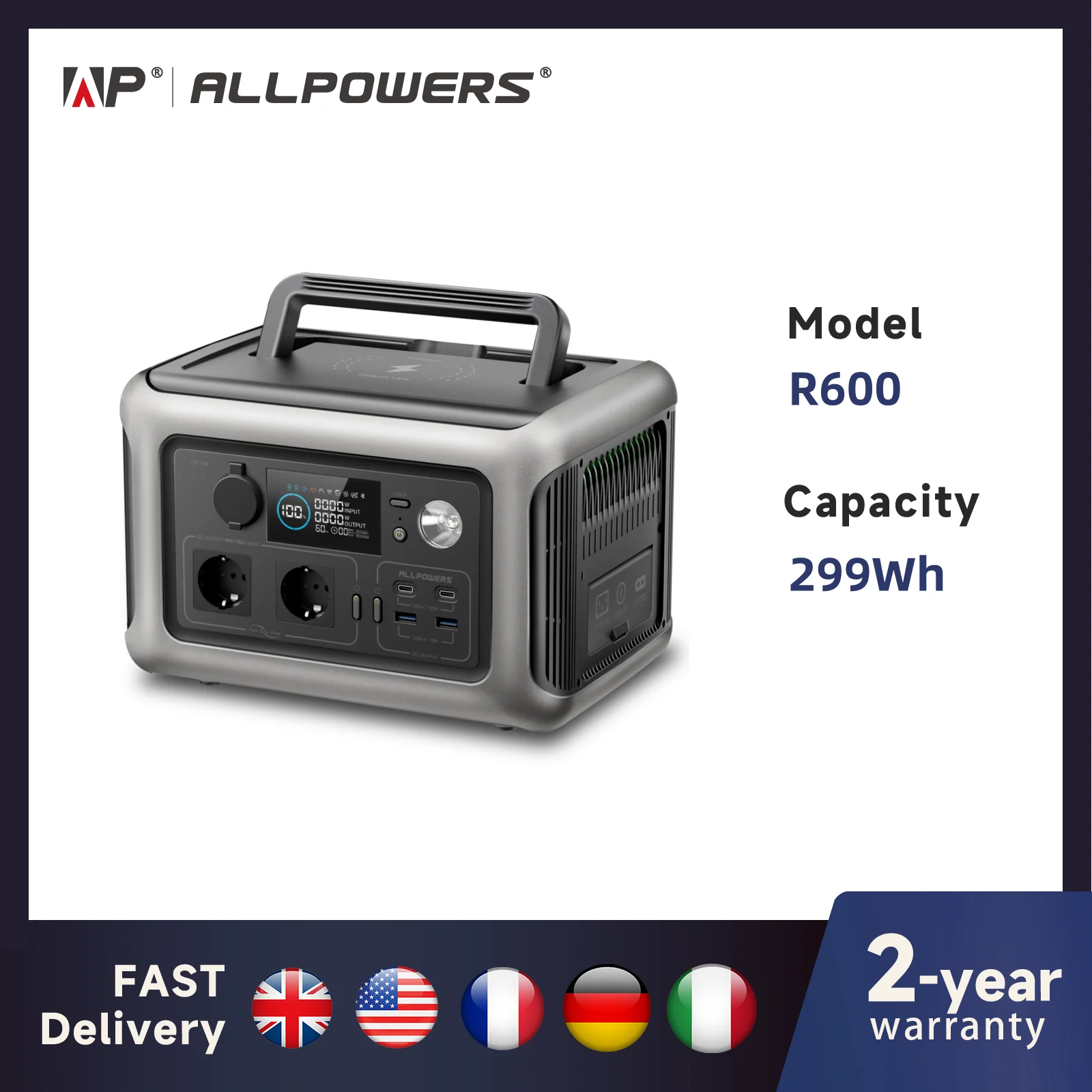 ALLPOWERS Elektrownia przenośna R600 299Wh